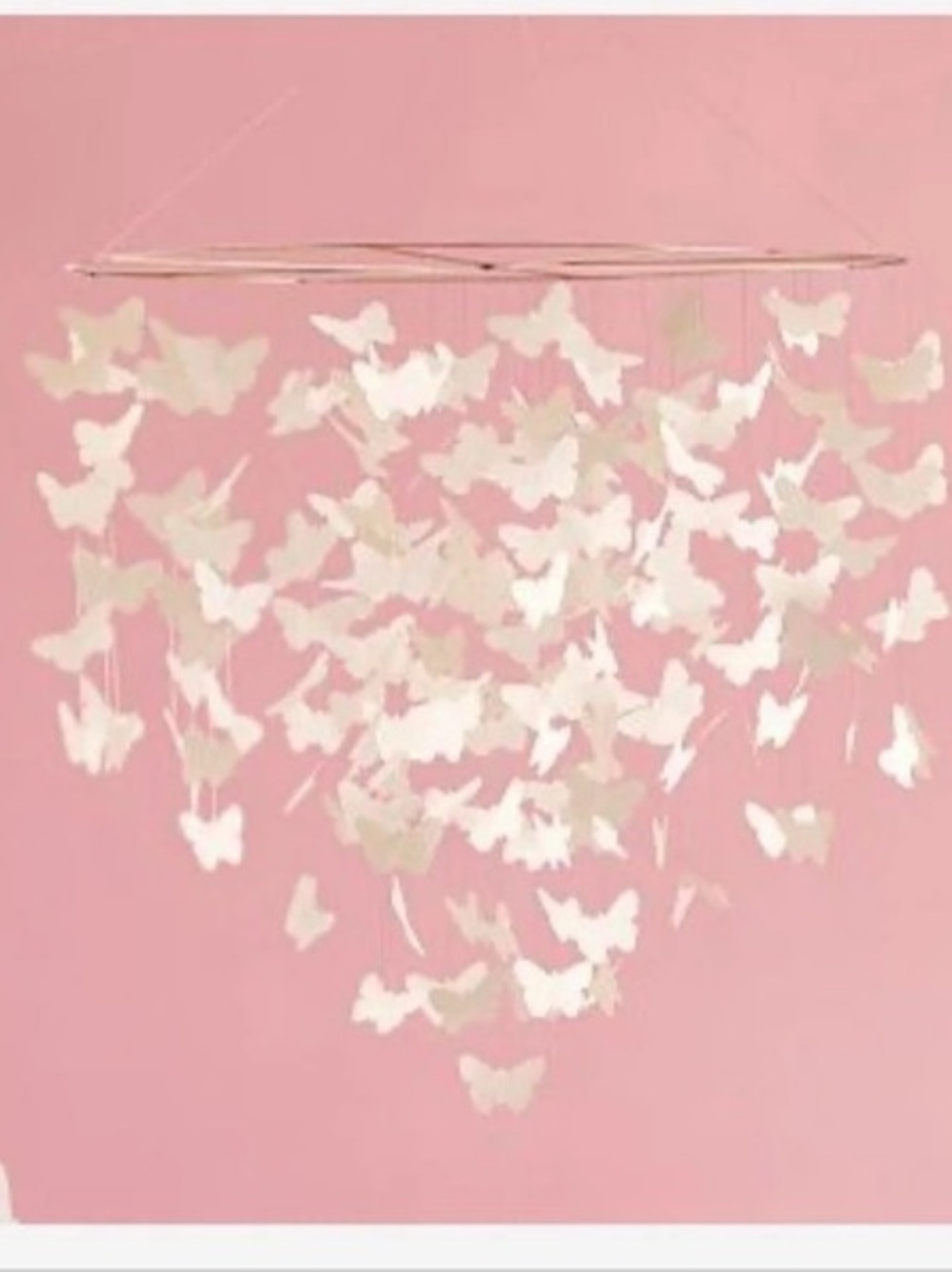 NIB Pottery Barn Kids Paper Butterfly Chandelier - White